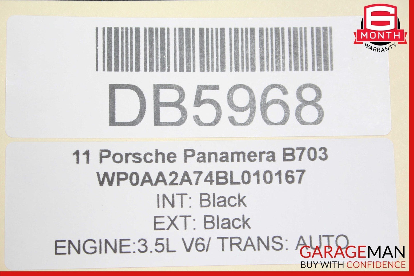 10-16 Porsche Panamera 970 Rear Left Side Interior Door Panel Cover Trim Assy