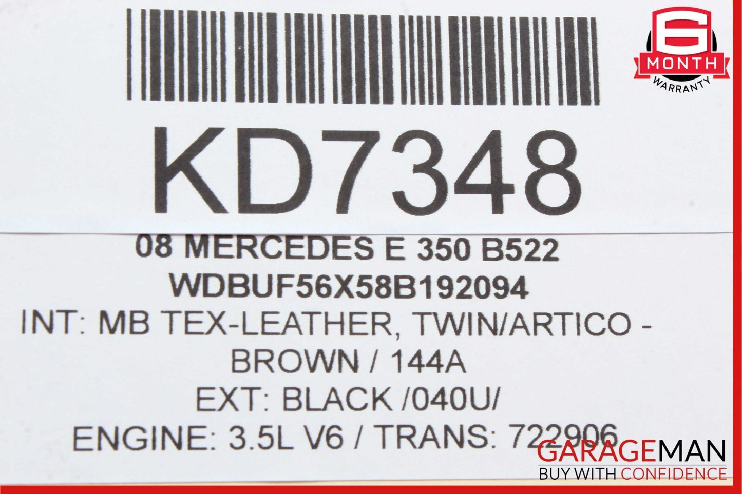 03-09 Mercedes W211 E350 E500 E63 Rear Left Door Window Regulator Motor