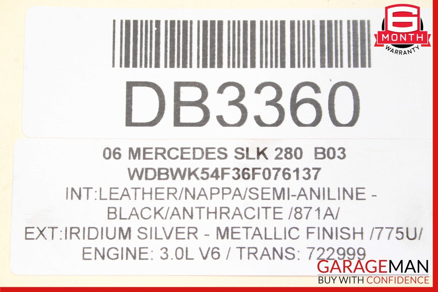 06-11 Mercedes SLK280 C300 7G Automatic Transmission Assembly 722.999 RWD 84k