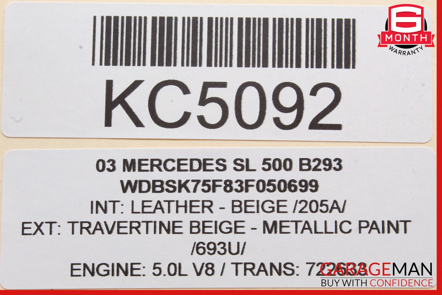 03-06 Mercedes R230 SL500 SL600 Shifter Gear Select Indicator OEM
