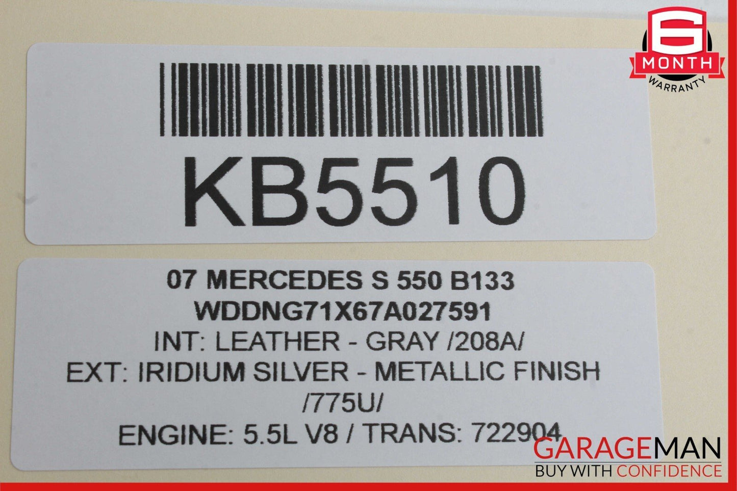 07-13 Mercedes W221 S550 Rear Right Door Lock Latch Actuator Handle Assembly OEM