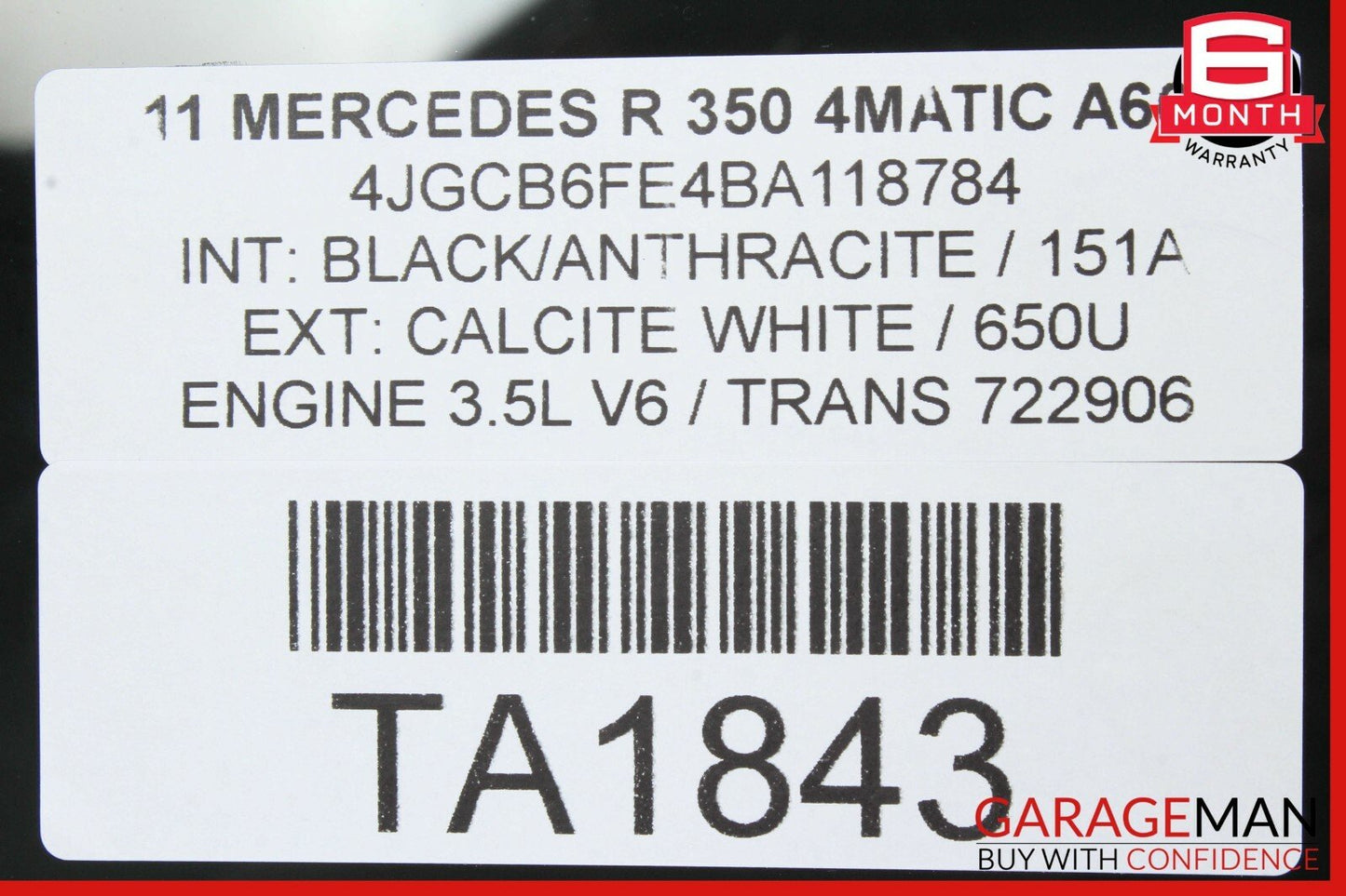 06-10 Mercedes W251 R350 R550 Rear Right Side Door Window Auto Glass Tinted