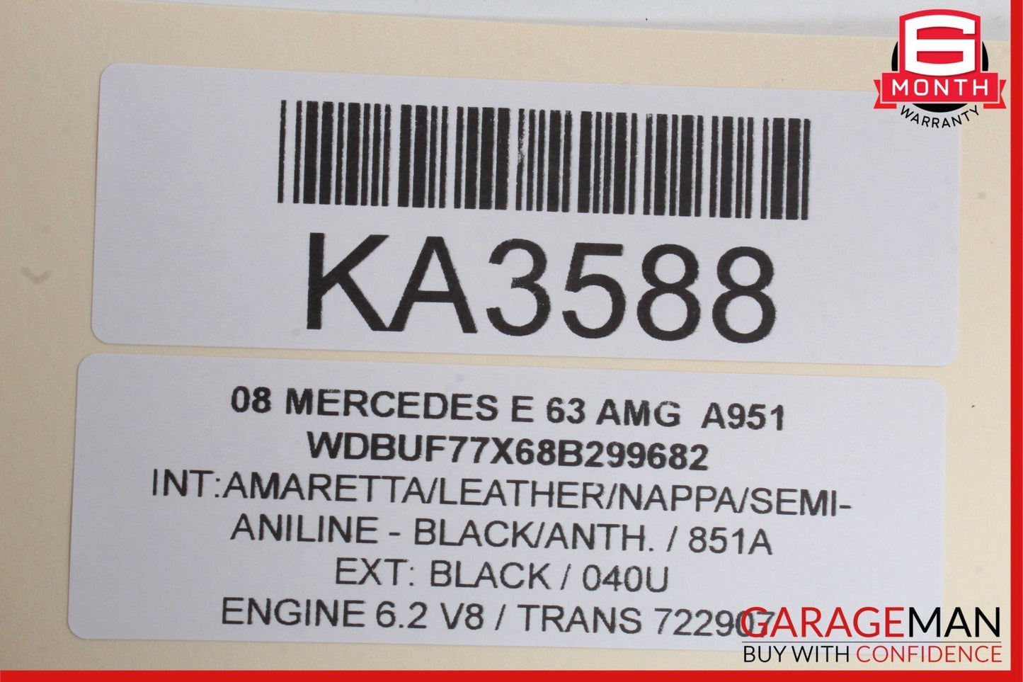 07-09 Mercedes W211 E63 AMG Left Driver Side Rear View Door Mirror Black OEM