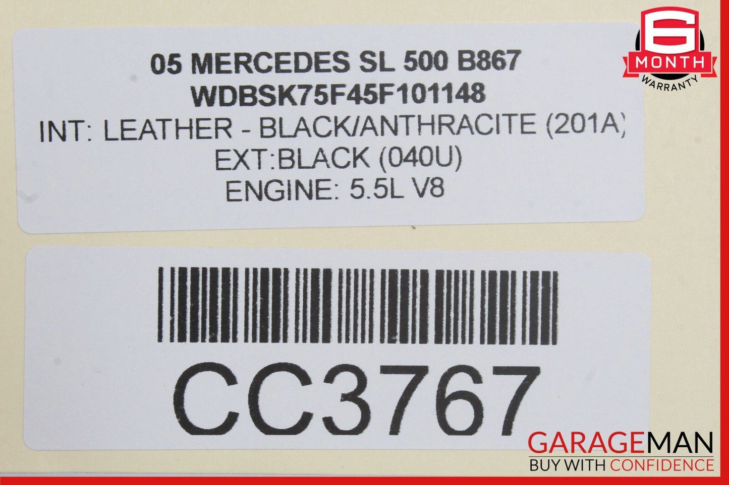 03-08 Mercedes R230 SL500 Front Right Passenger Side Wing Fender Panel Cover OEM