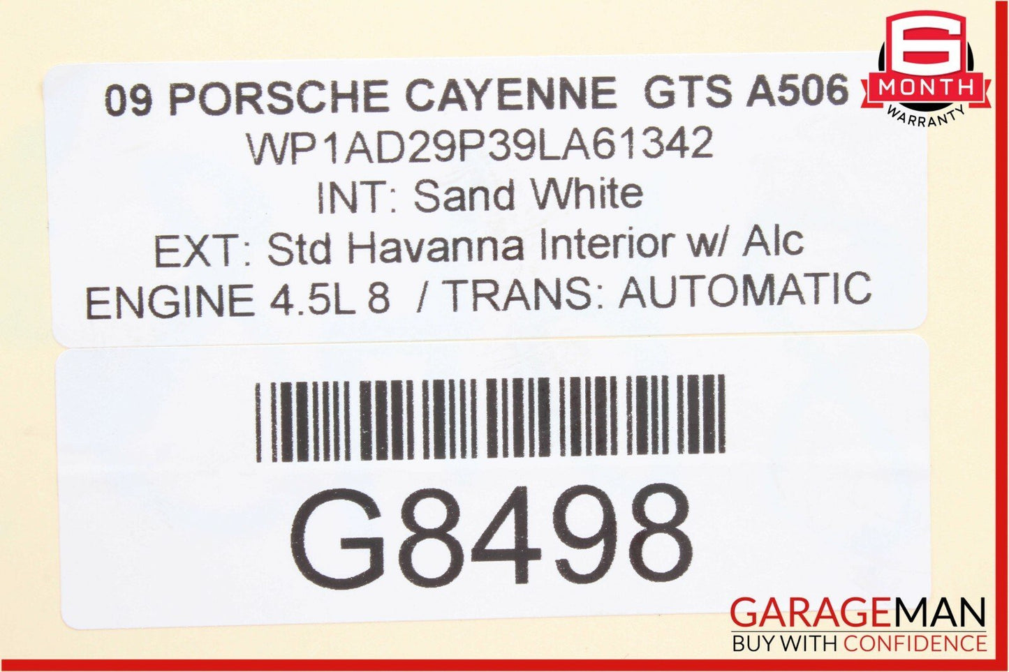 08-10 Porsche Cayenne 957 Front Right Side Sunvisor Sun Visor Shade Alcantara