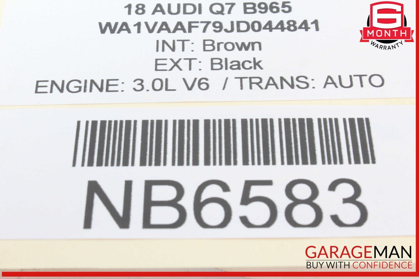 17-19 Audi Q7 Engine Right Intake Camshaft 06E109101BN OEM