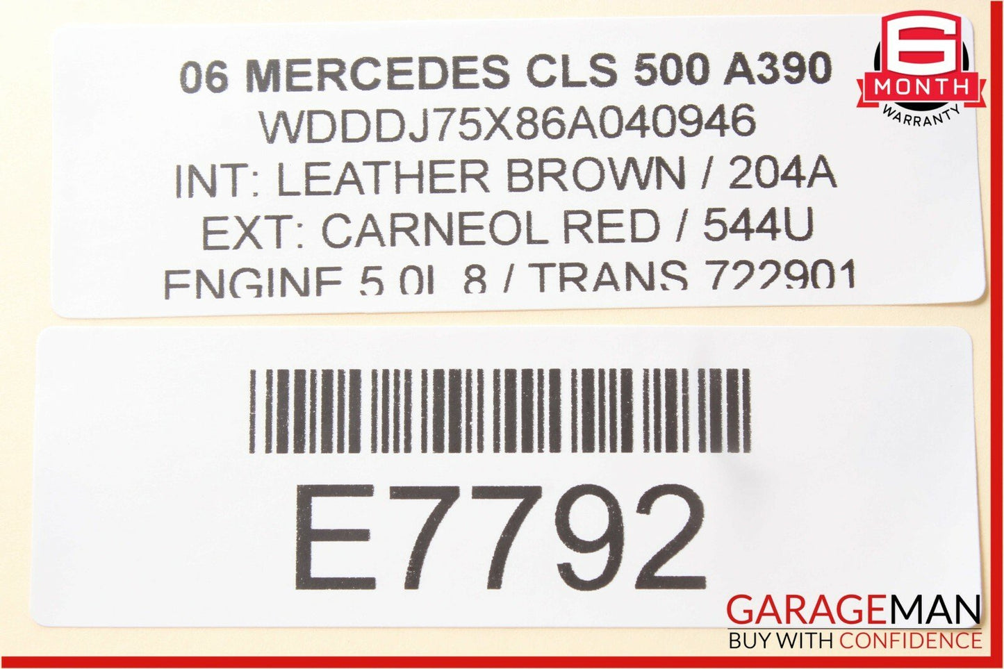 06-11 Mercedes W219 CLS500 CLS550 Door Control Module Rear Left 2198200226 OEM