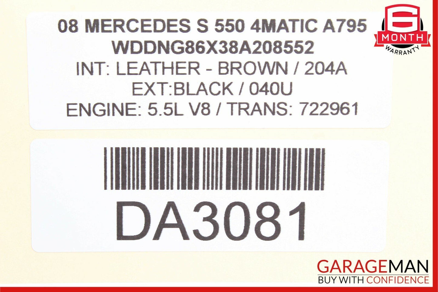 07-09 Mercedes W221 S550 Ash Tray Ashtray Lighter Compartment 2216801552 Brown