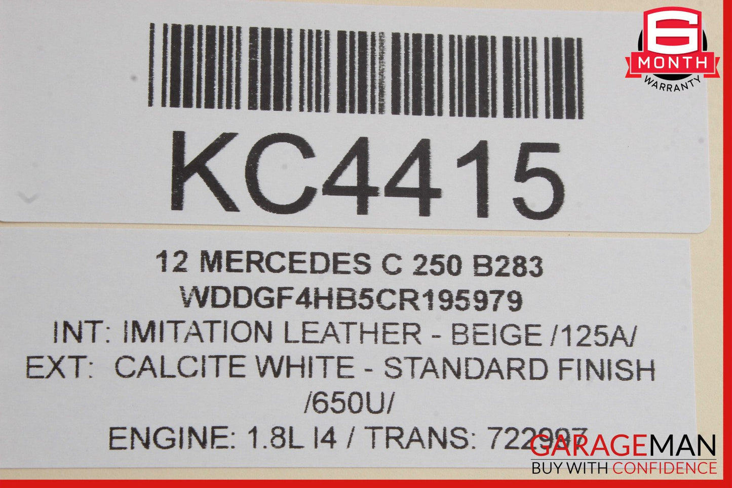 08-14 Mercedes W204 C250 C300 Rear Right Side Door Lock Latch Actuator OEM
