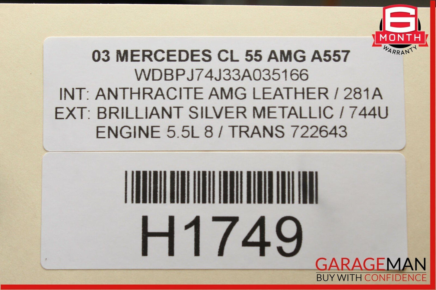 00-06 Mercedes W220 S430 S500 CL55 AMG Front Relay Fuse Box 2205400050
