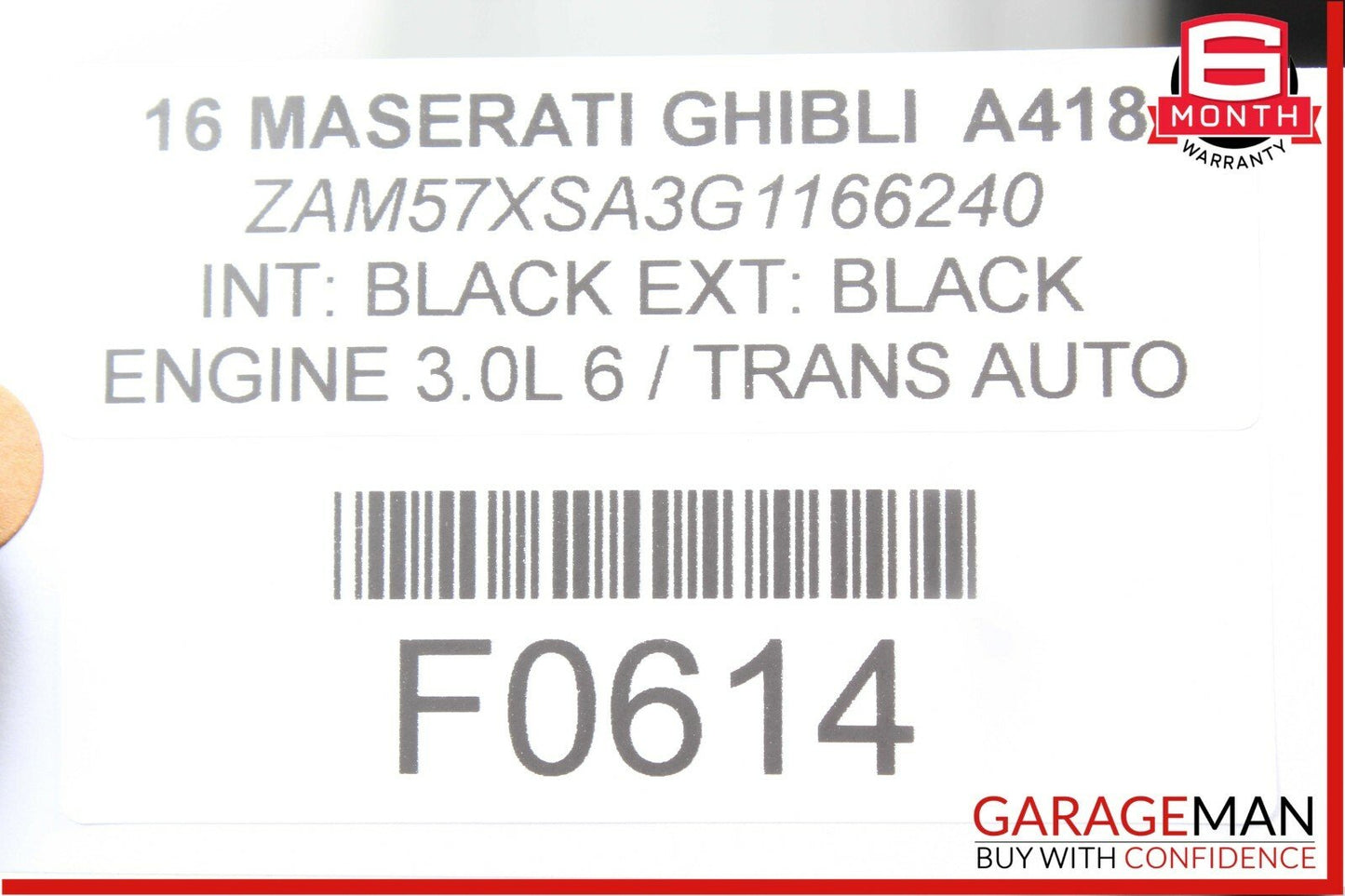 14-17 Maserati Ghibli Rear Right or Left Side Seatbelt Seat Belt Retractor Black