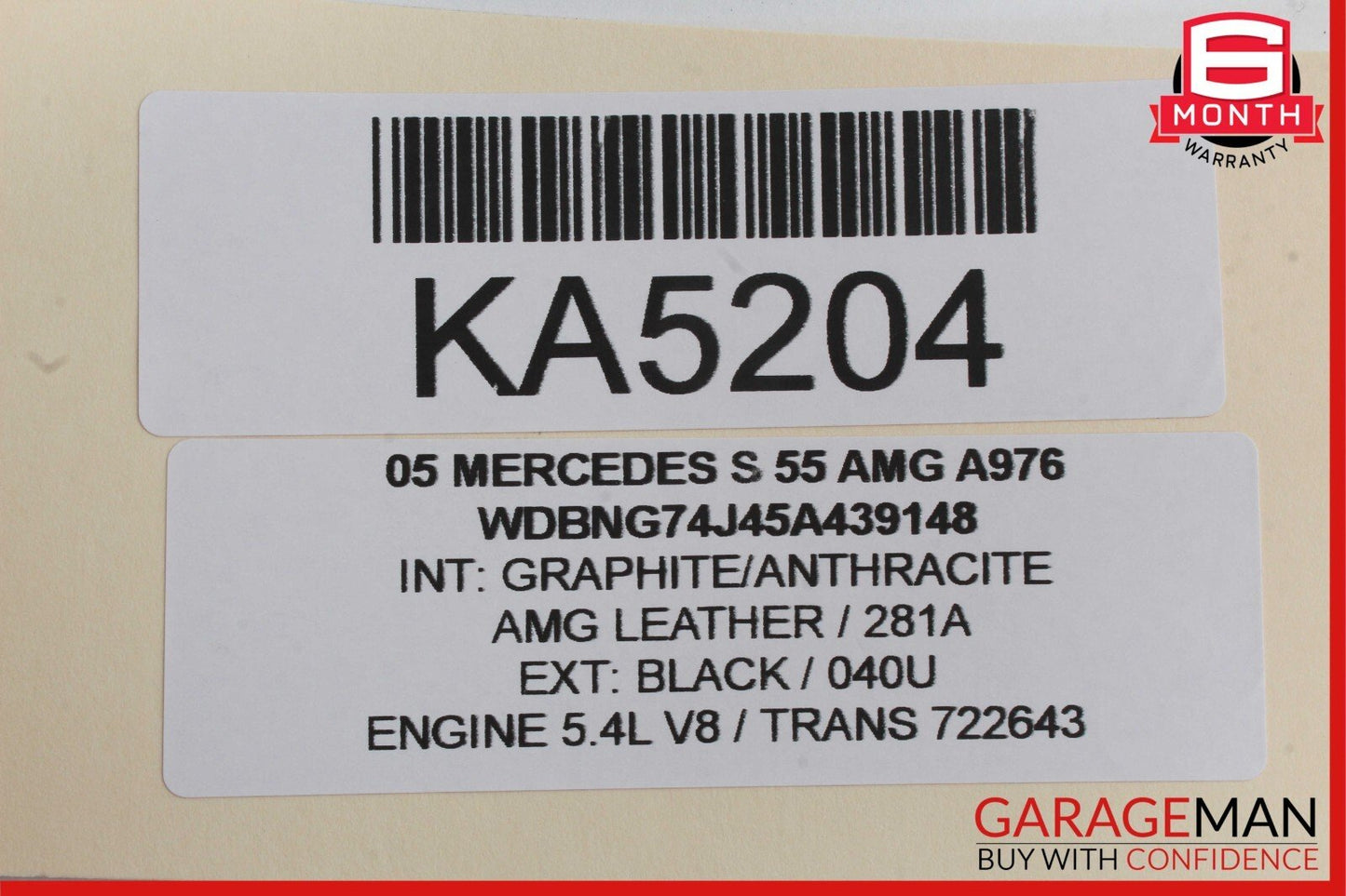 00-06 Mercedes W220 S55 AMG Front Right Side Exterior Door Handle Black OEM