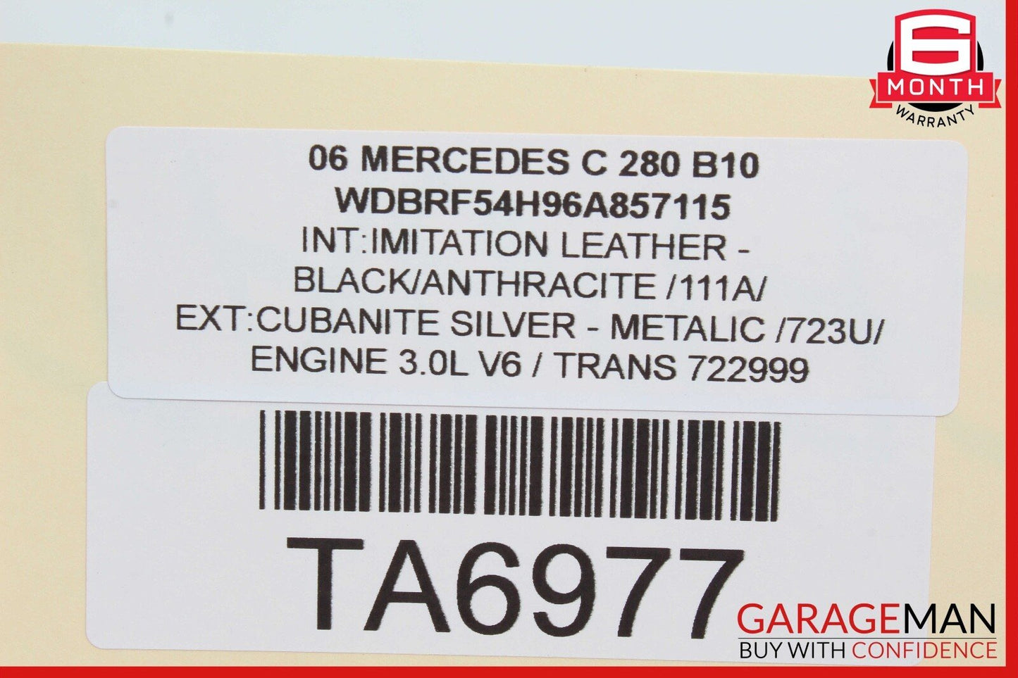 01-09 Mercedes W203 C280 Interior Rear View Mirror Beige OEM