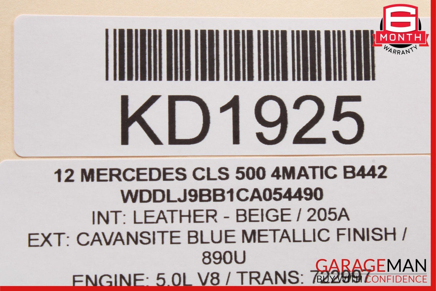12-14 Mercedes W218 CLS500 C300 Front Right Exterior Door Handle Keyless Go OEM