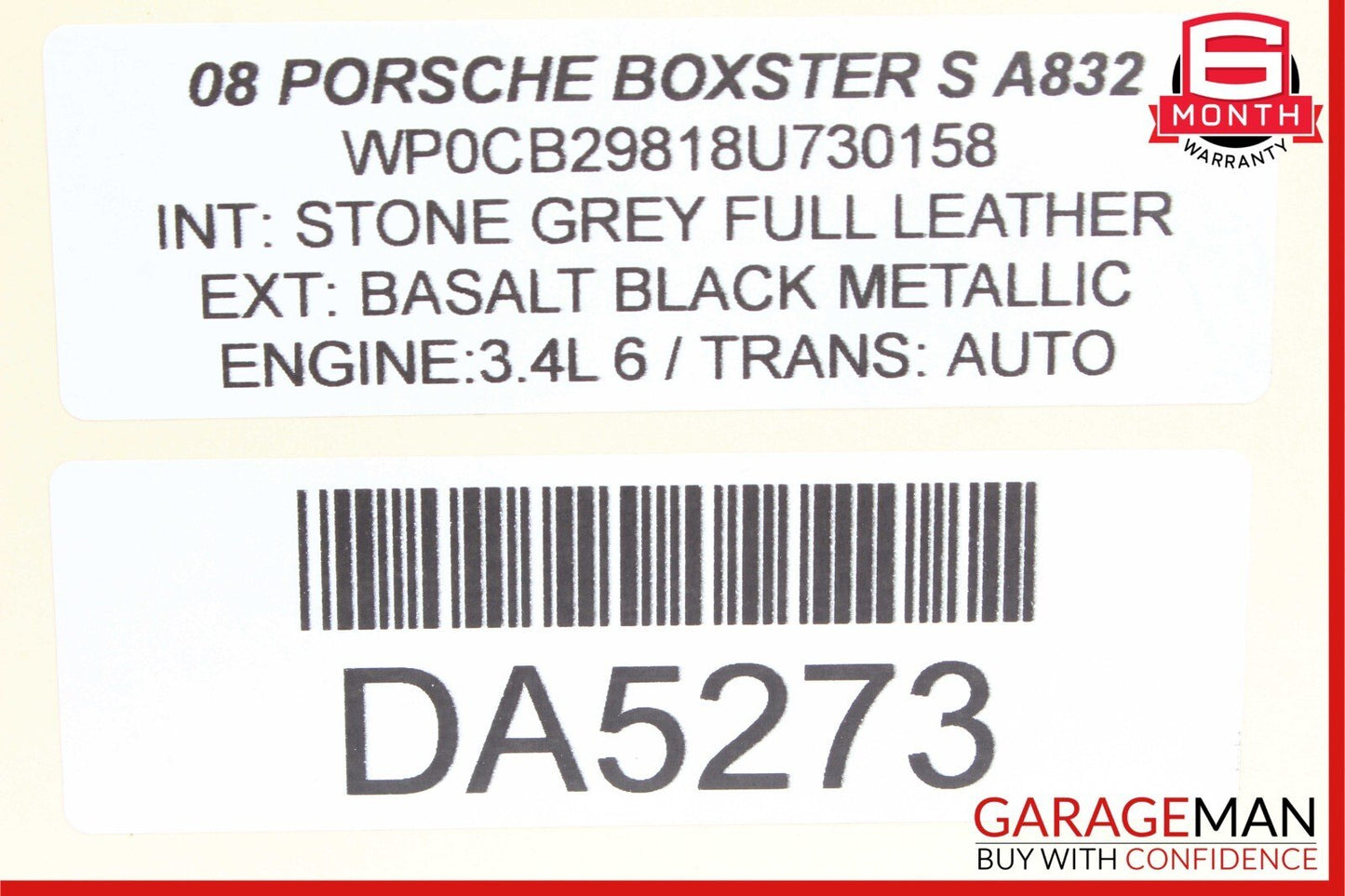 05-12 Porsche Boxster 987 Cayman 987 Engine Cooling Fan 98762403600 OEM