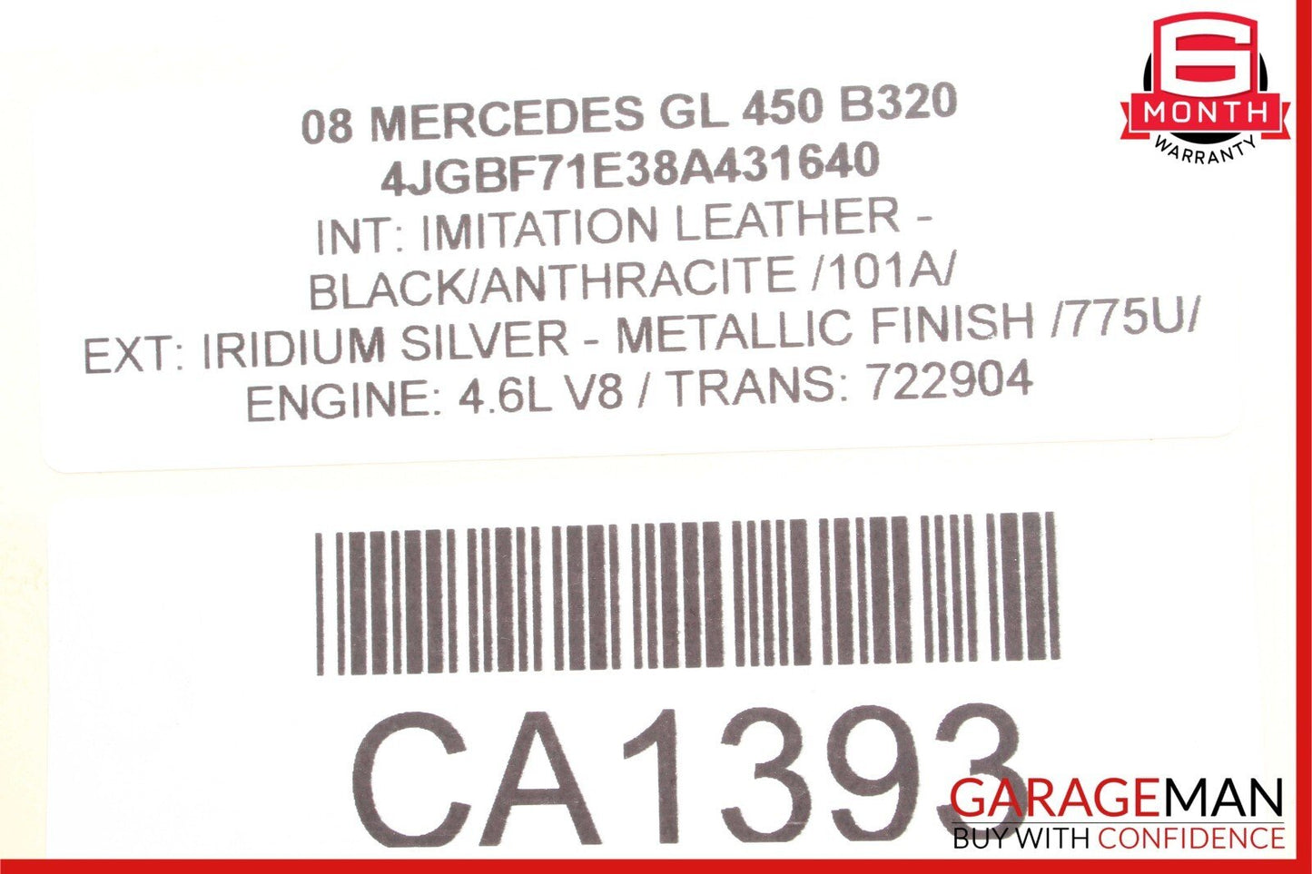 07-12 Mercedes X164 GL350 GL450 GL550 Front Lower Radiator Support Bracket Bar