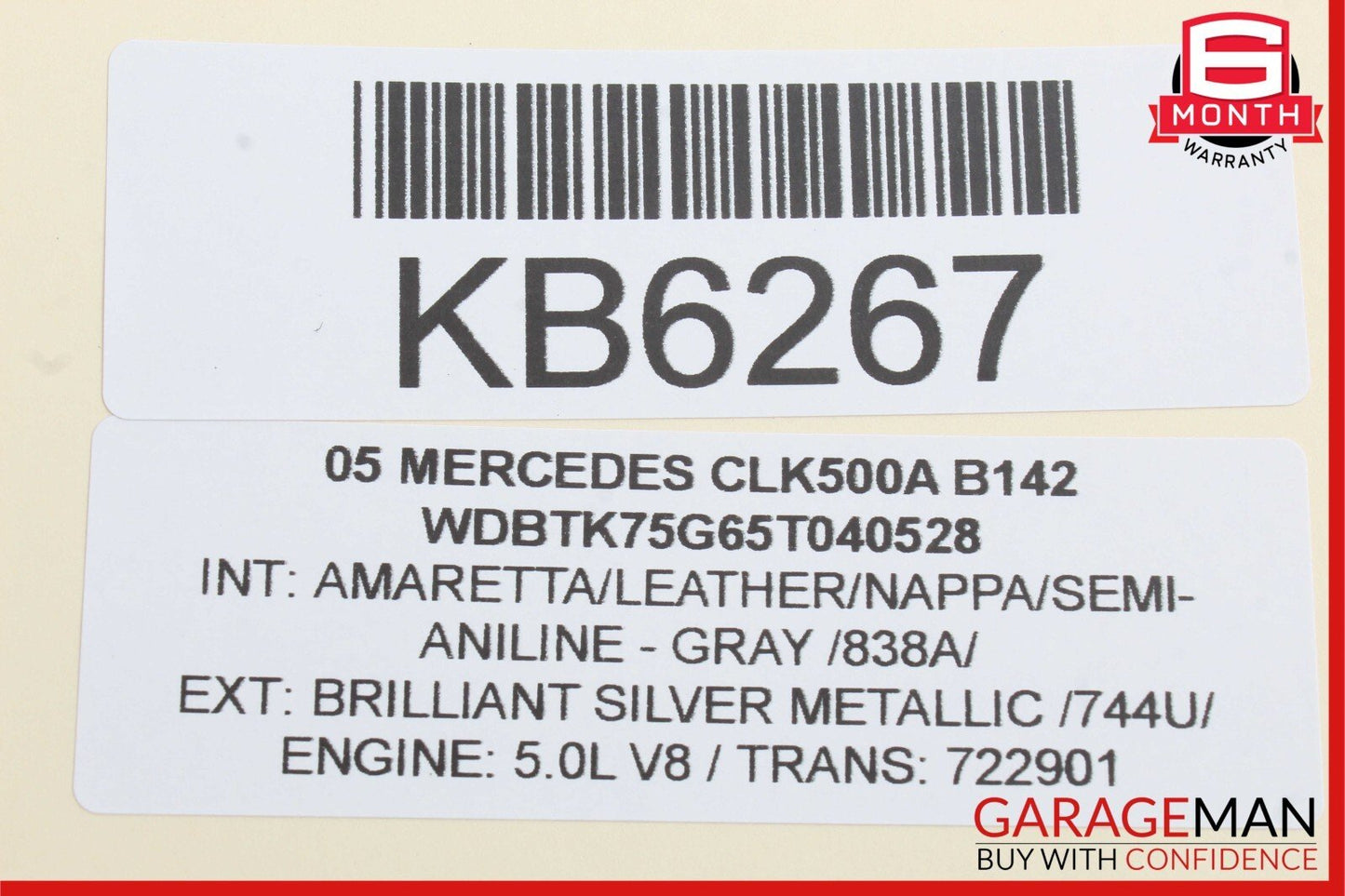 03-09 Mercedes W209 CLK500 Rear Right Center Seatbelt Seat Belt Retractor OEM