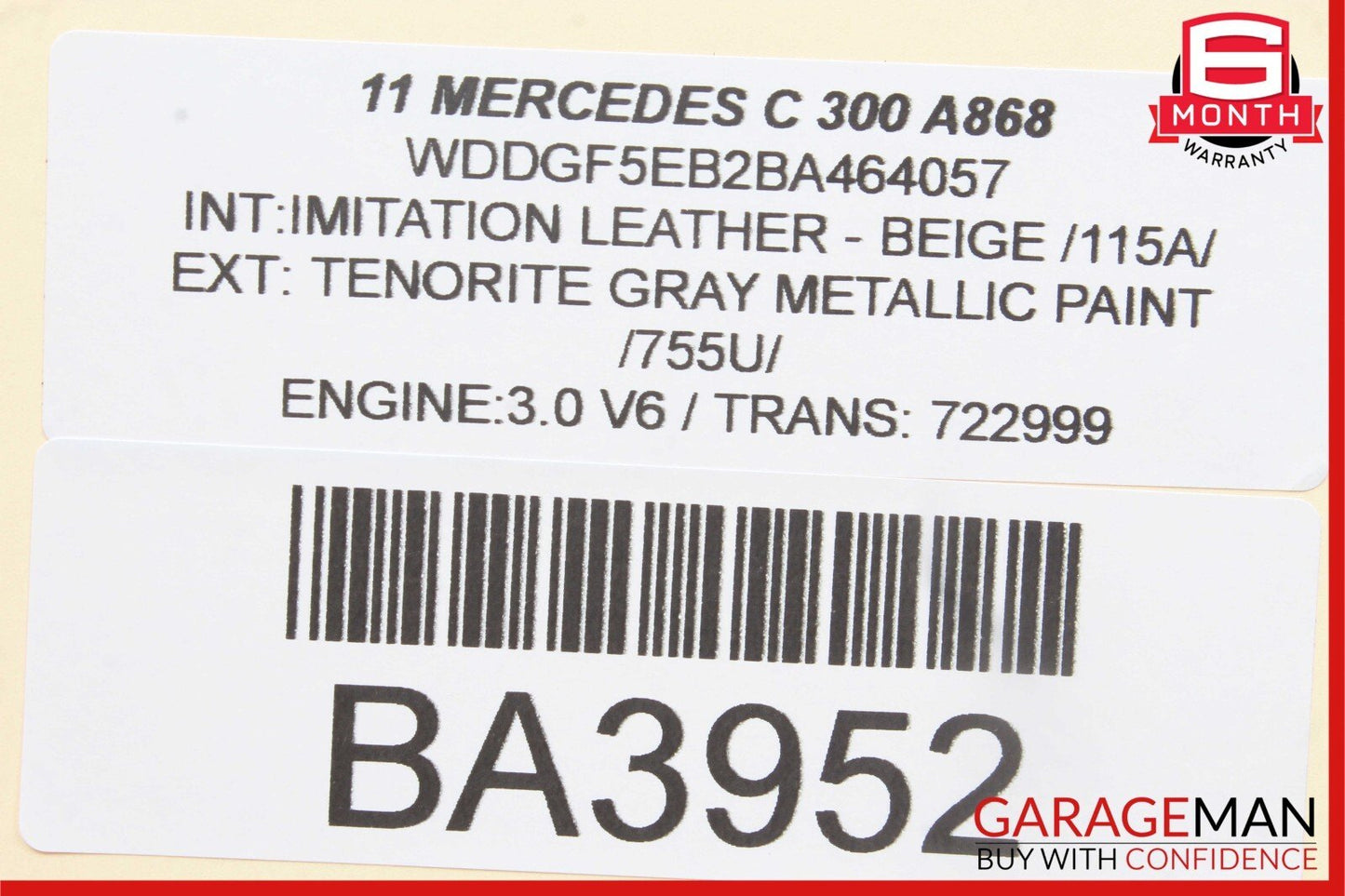 08-11 Mercedes W204 C300 C250 C63 AMG Rear Left Side Door Lock Latch Actuator