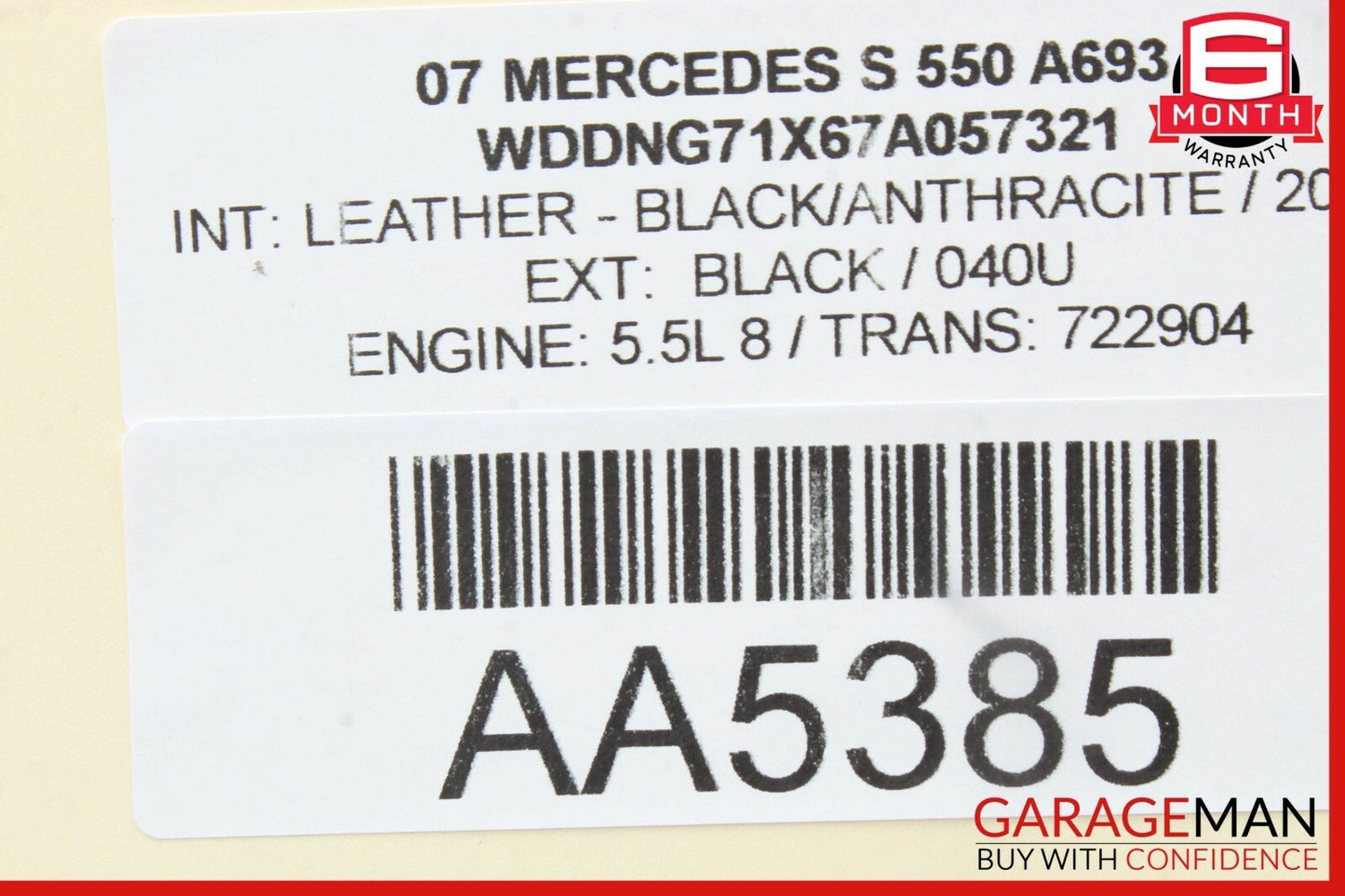 07-13 Mercedes W221 S63 Window Regulator Motor Rear Left Driver Side OEM