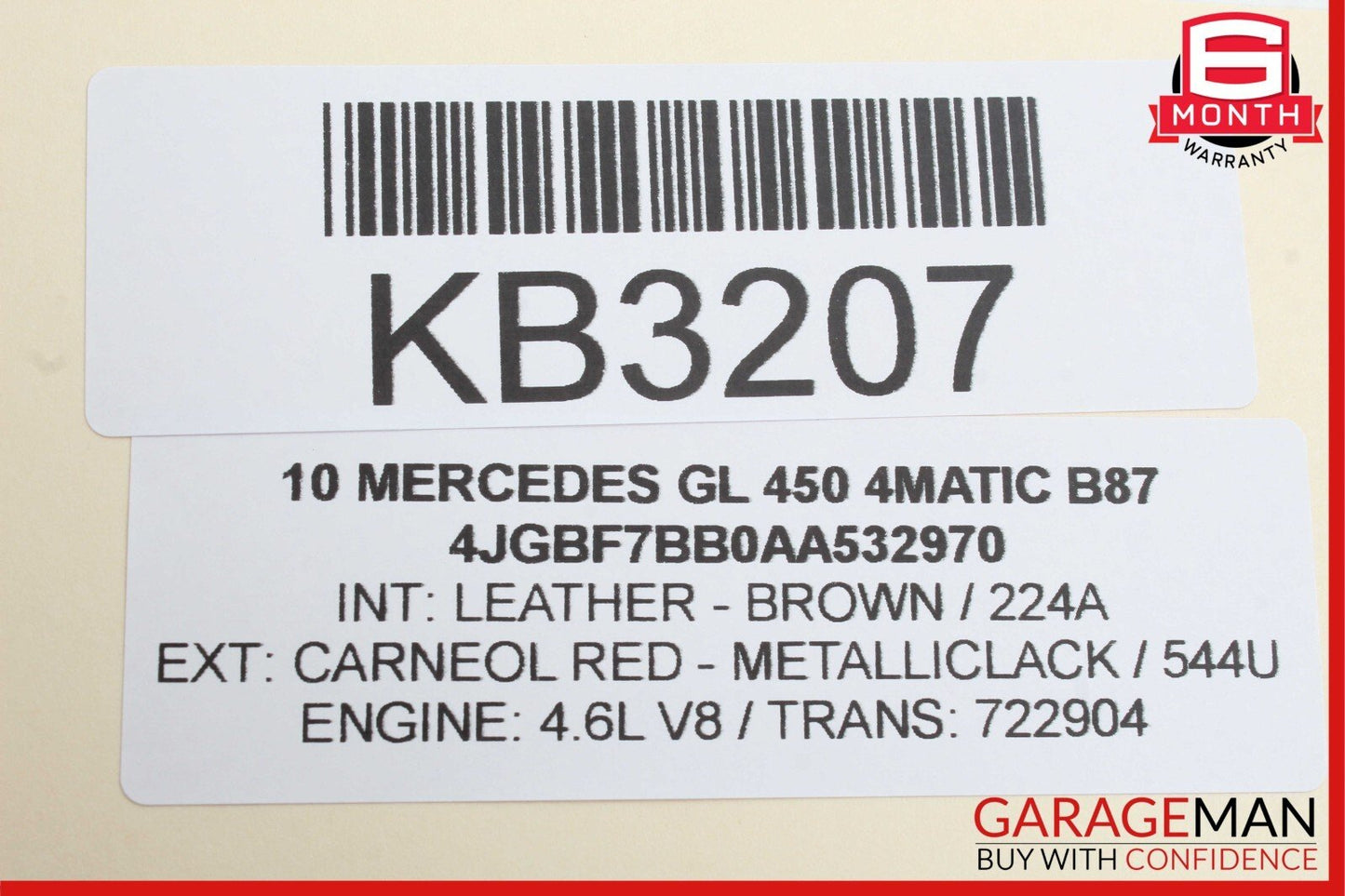 06-13 Mercedes GL450 ML450 Rear Left Side Exterior Door Handle Carneol Red