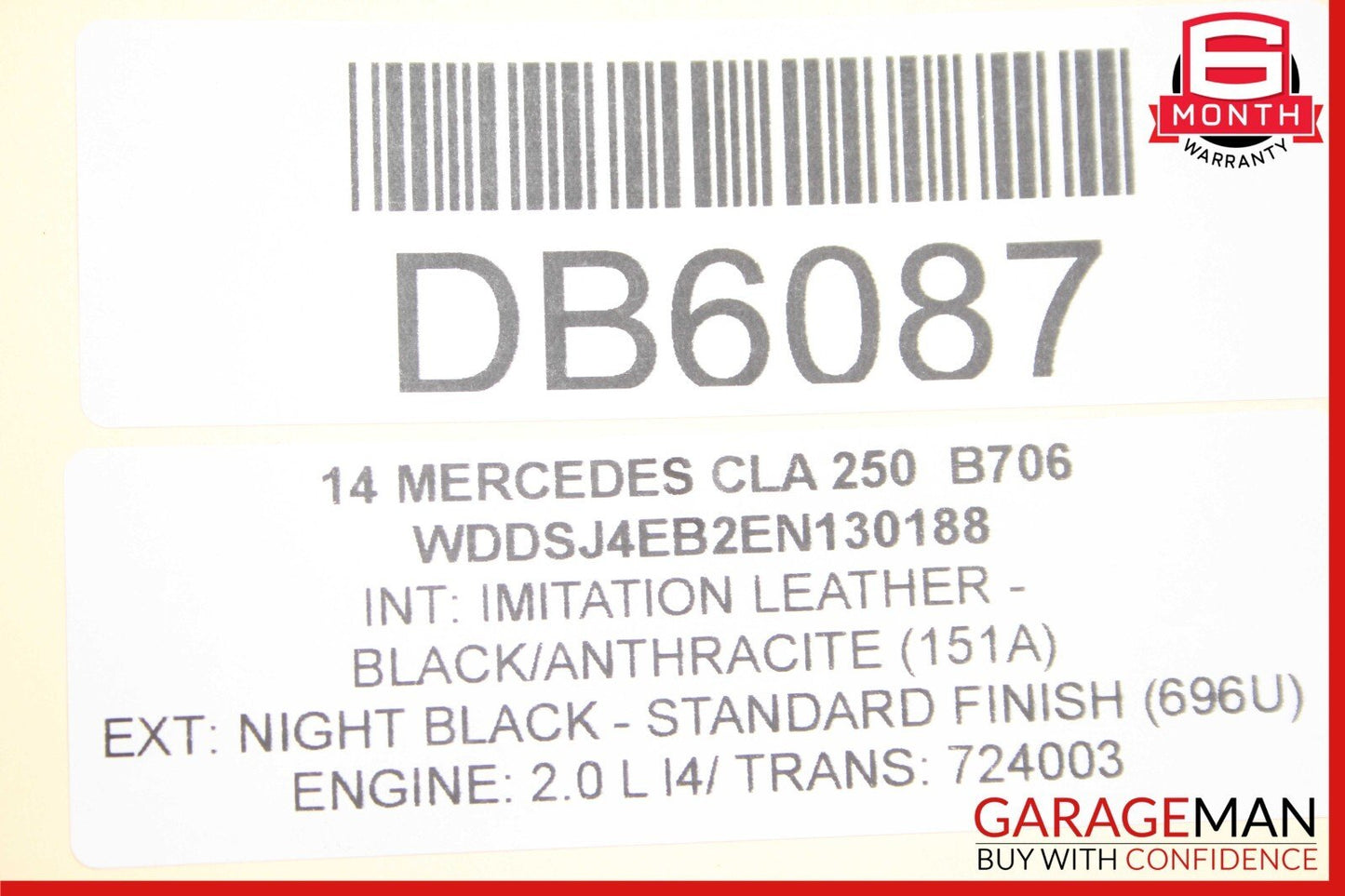14-18 Mercedes W117 CLA250 Rear Right Side Interior Door Trim Panel Cover OEM