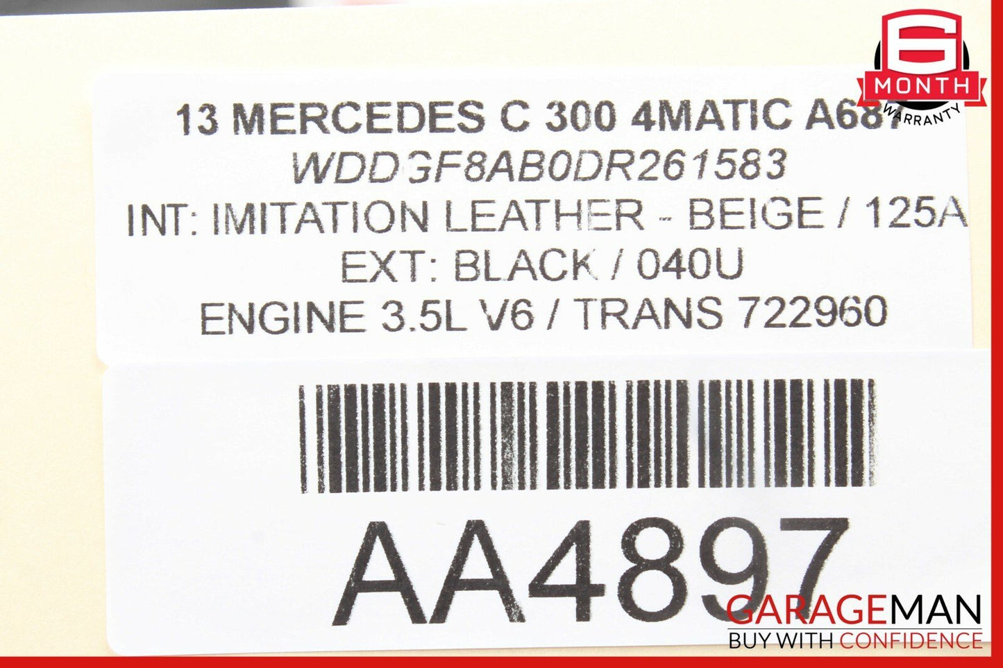 08-14 Mercedes W204 C280 C300 Rear Left Side Door Lock Latch Actuator