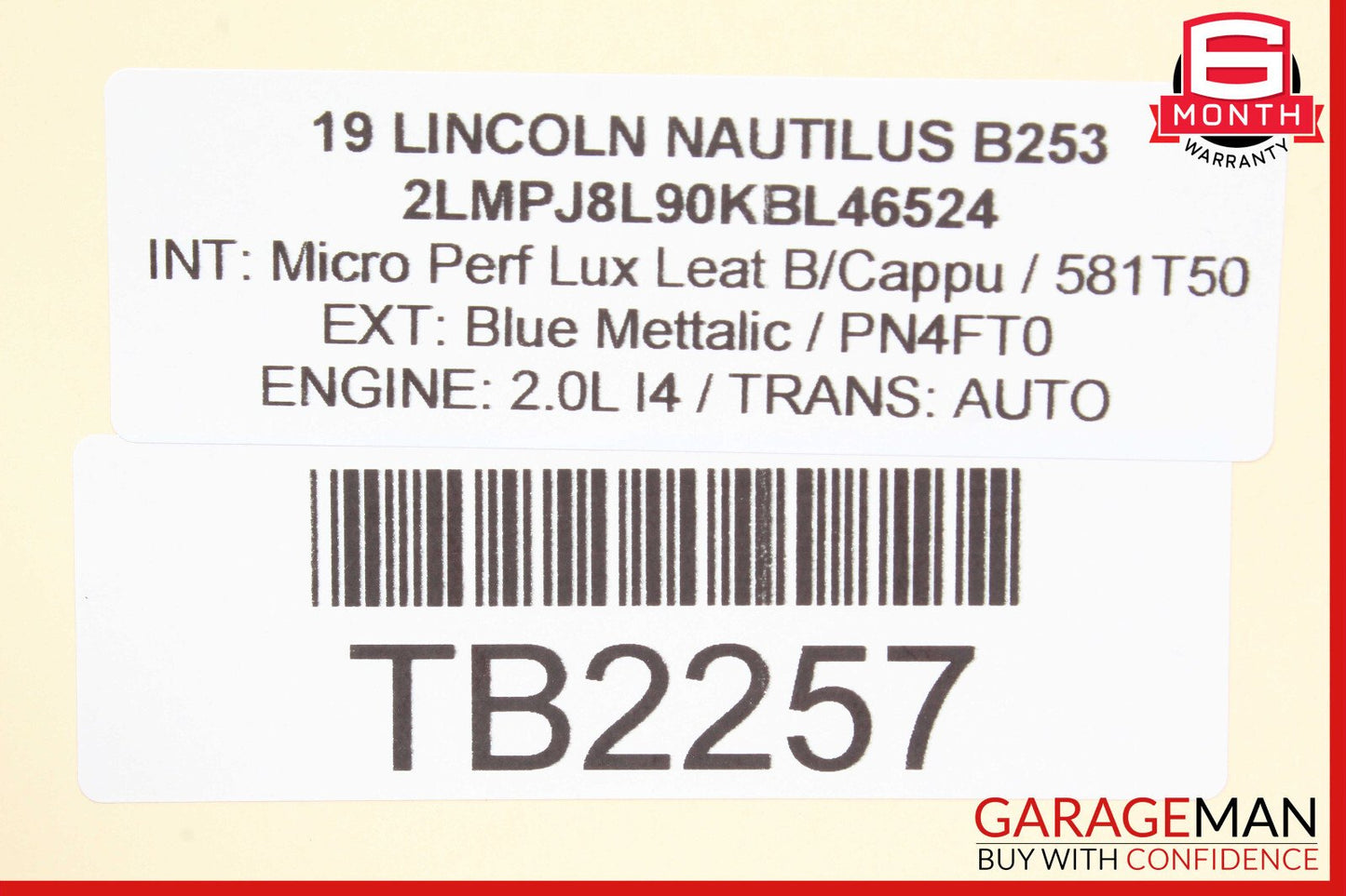 19-21 Lincoln Nautilus Rear Left Driver Side Exterior Door Handle OEM