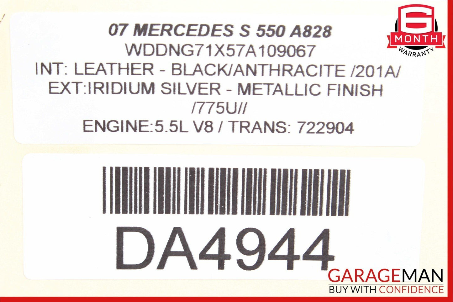 07-11 Mercedes W221 S550 CL550 E550 Engine Air Intake Cleaner Filter Box OEM