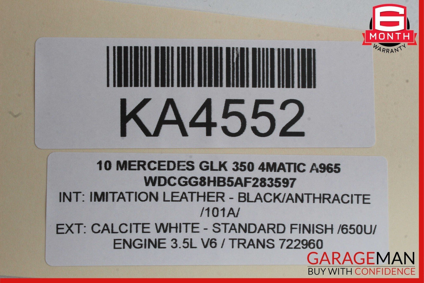 08-14 Mercedes X204 GLK350 4Matic Rear Right Side Exterior Door Handle White OEM