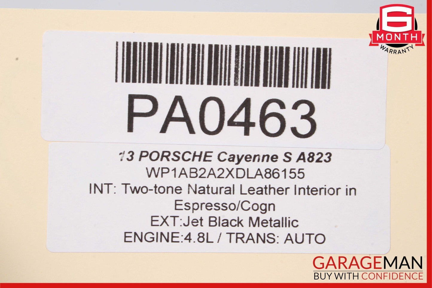 11-17 Porsche Cayenne 958 Rear Left Side Top Upper Seat Cushion Assembly Brown