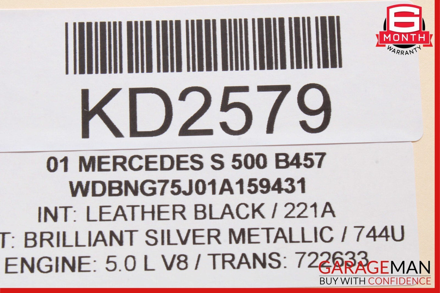 00-06 Mercedes W220 S500 S430 S55 AMG Rear Right Side Exterior Door Handle OEM