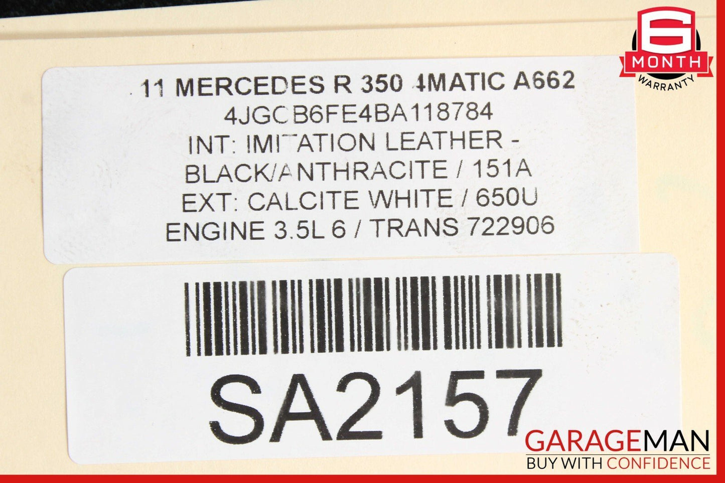 06-13 Mercedes W251 R350 R500 R320 Right Side Skirt Rocker Moulding Panel White