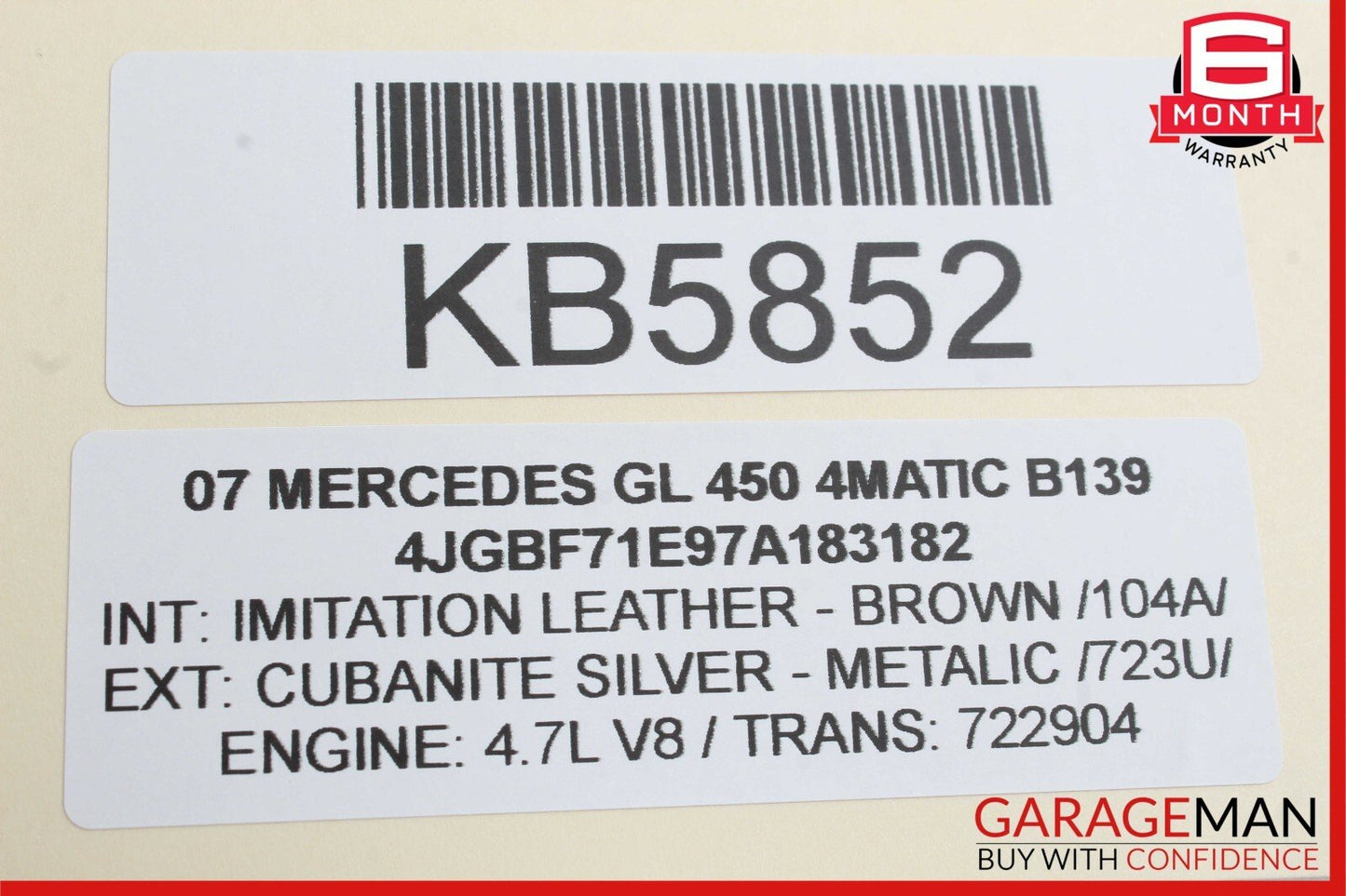 06-12 Mercedes X164 GL450 4MATIC Rear Windshield Glass Wiper Motor OEM