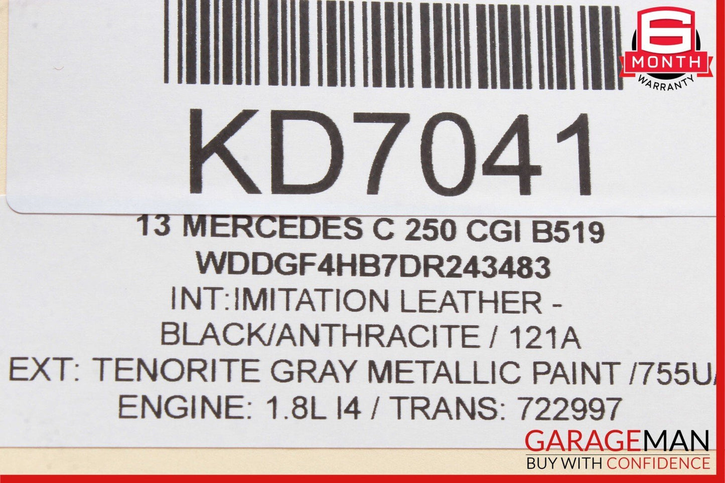 08-15 Mercedes C250 GLK350 Front / Rear Right Side Exterior Door Handle Gray OEM