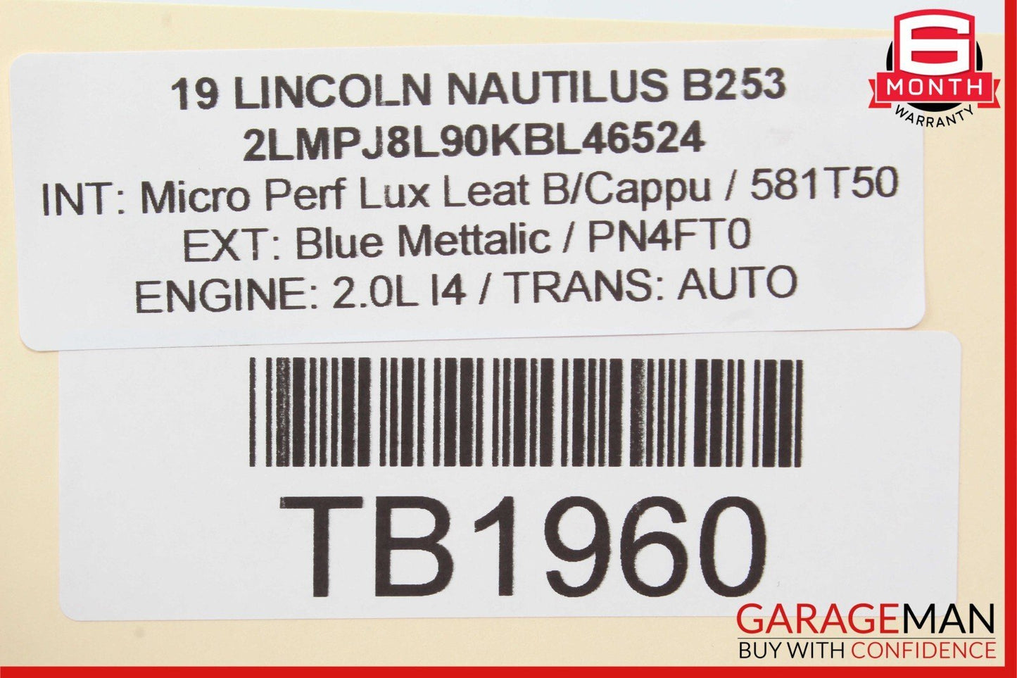 19-23 Lincoln Nautilus Center Console Trim Panel FA1BR04324AS OEM