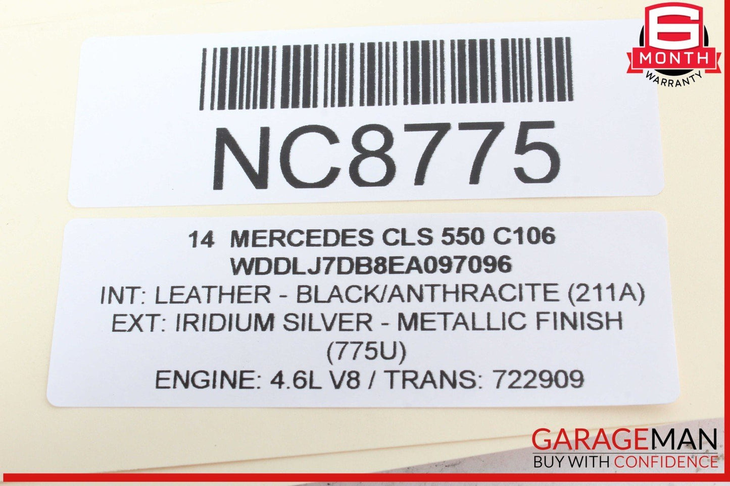 12-18 Mercedes W218 CLS550 4.6L Left Exhaust Pipe Adapter 2781400908 OEM