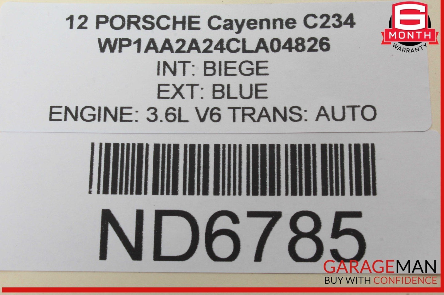 11-18 Porsche Cayenne 958 Rear Left Driver Side Door Window Regulator Motor OEM