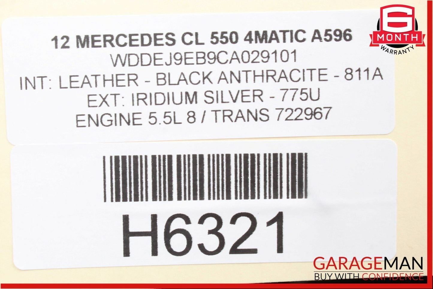 07-14 Mercedes CL550 S350 Rear Center Console AC A/C Air Vent Trim Black OEM