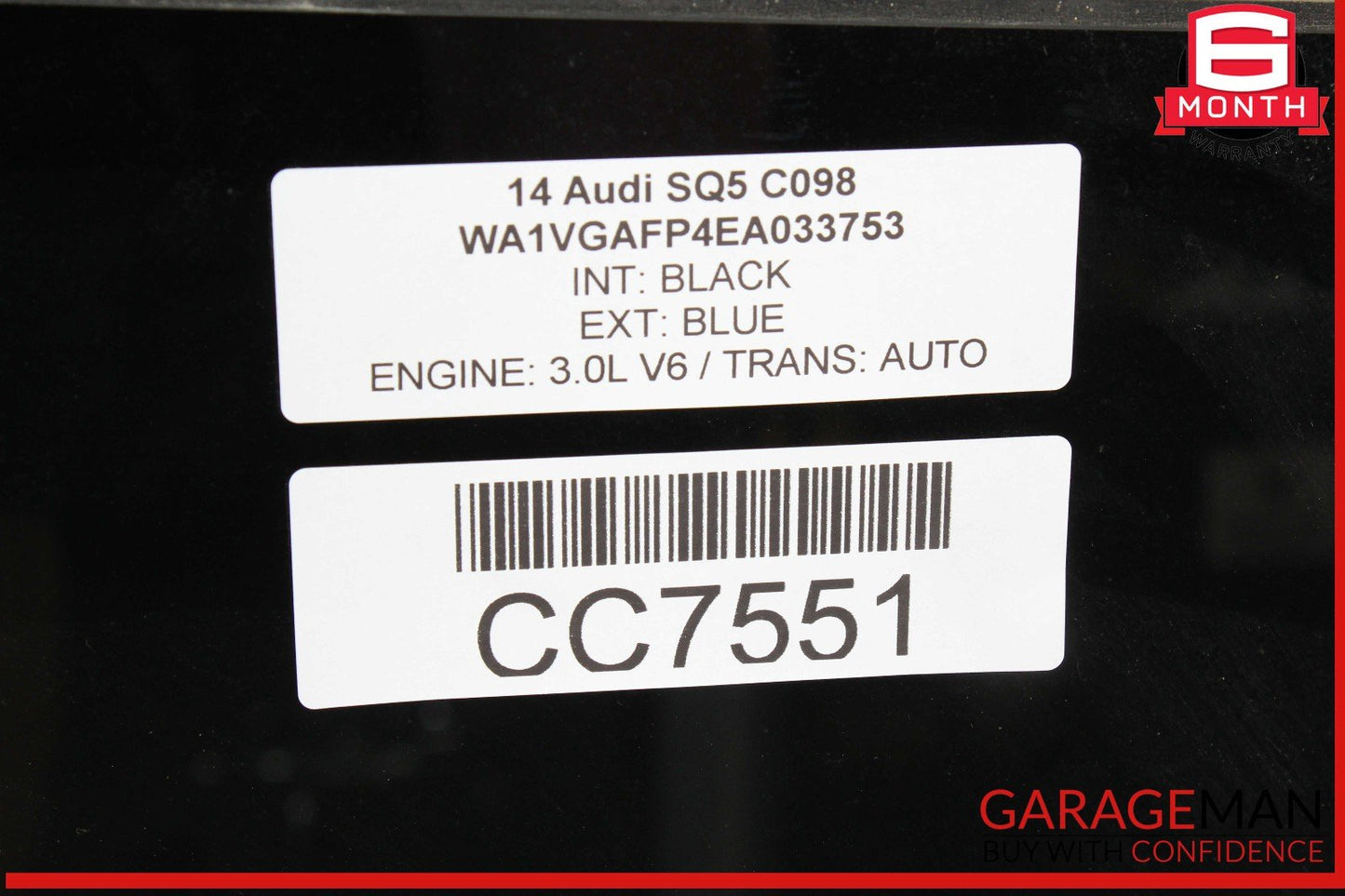 14-17 Audi SQ5 Rear Panoramic Sunroof Sun Roof Window Glass OEM