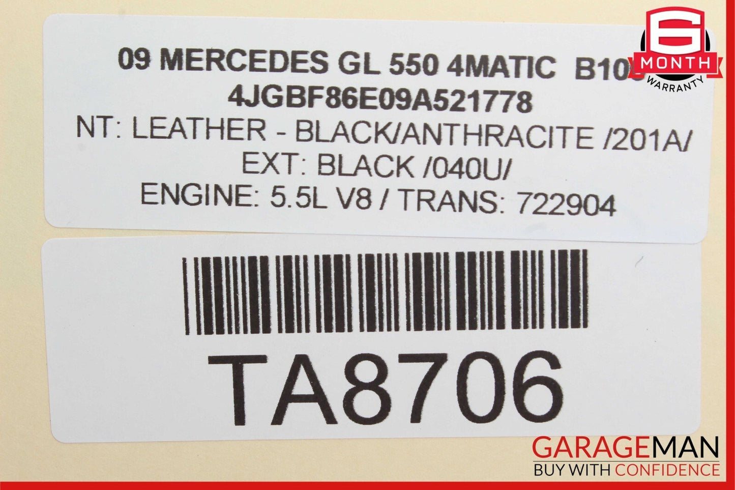 06-13 Mercedes X164 GL550 4MATIC Front Right Exterior Door Handle Keyless Go OEM