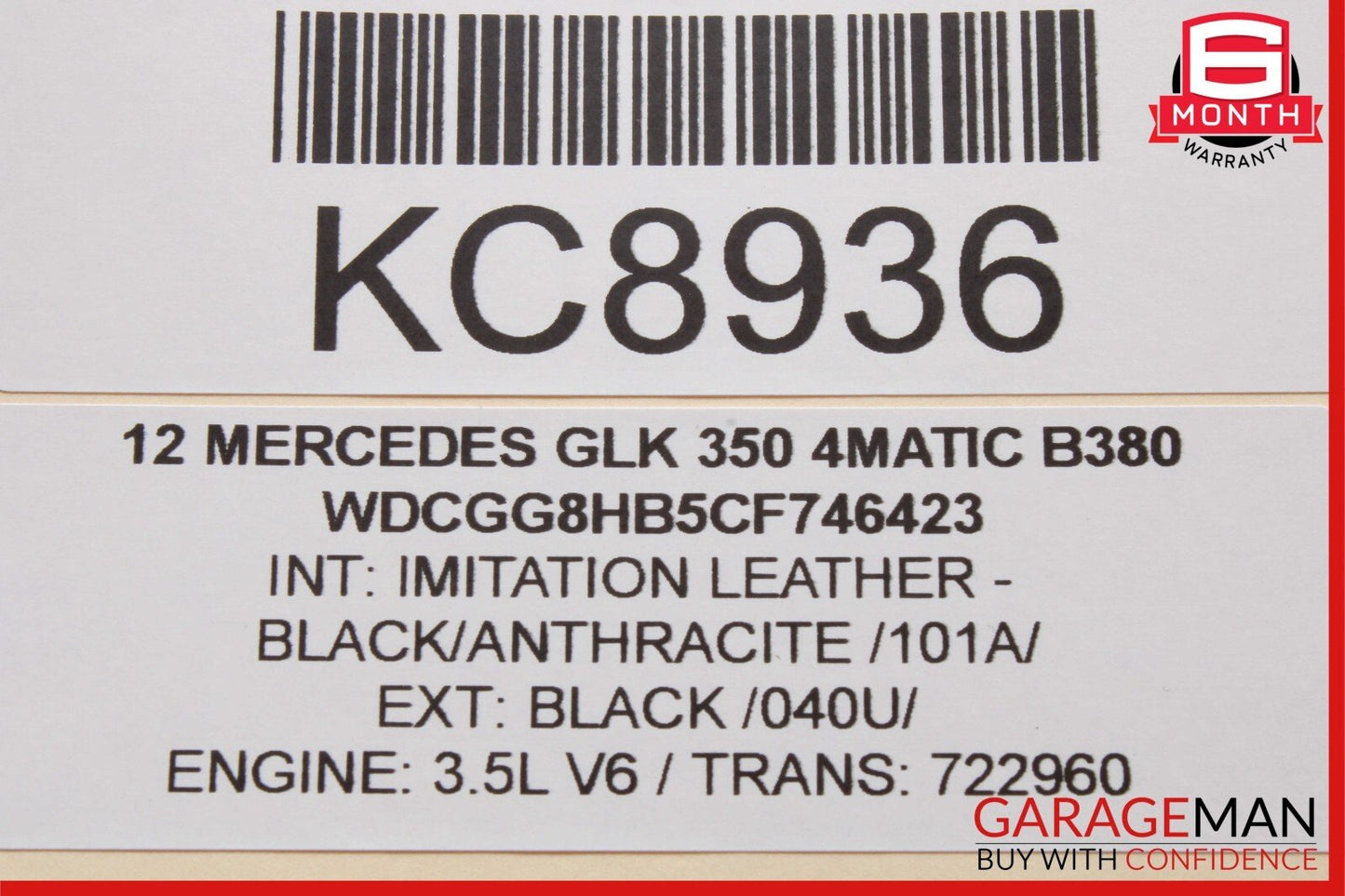 10-17 Mercedes X204 GLK350 Rear Overhead Dome Light Lamp Reading Map OEM