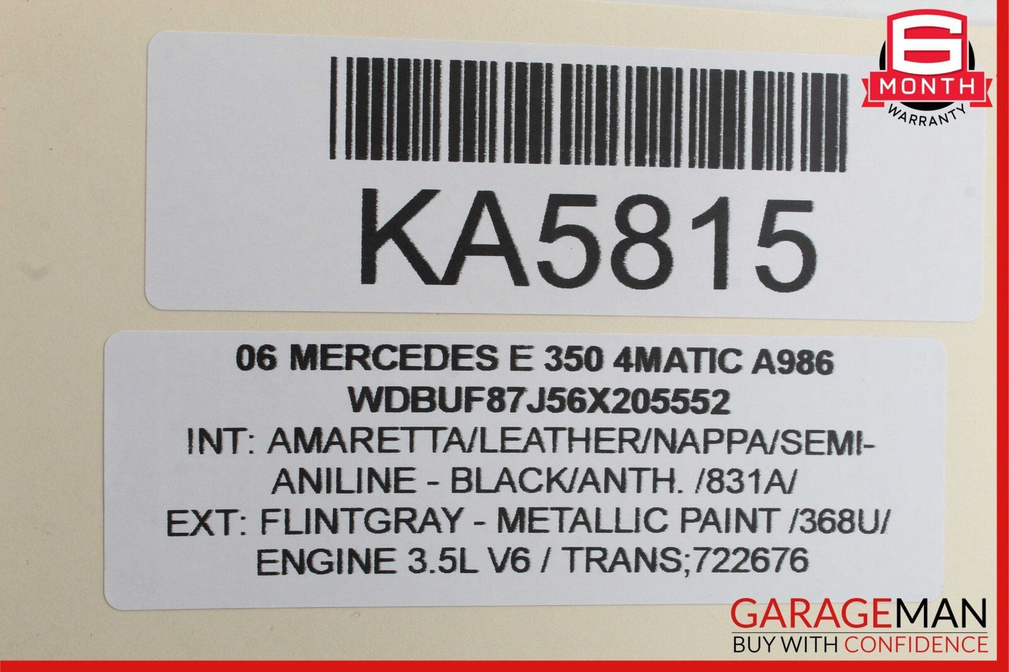 03-06 Mercedes W211 E350 4Matic Front Left Side Foglight Fog Light Lamp OEM