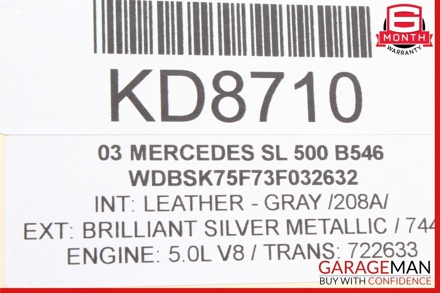 03-08 Mercedes R230 SL500 Power Steering Pulsation Damper 2303205153 OEM