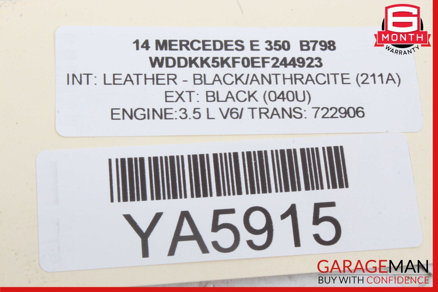 11-17 Mercedes W207 E350 E550 Convertible Right Door Airbag 2078602402 OEM