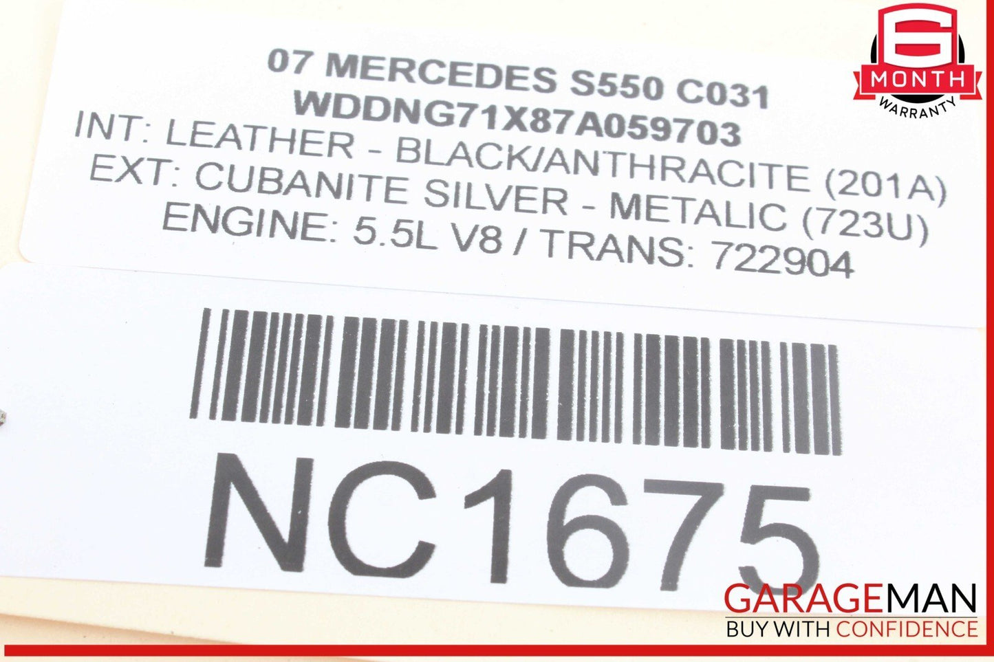 07-09 Mercedes W221 S550 S600 Front Right Side Door Rear View Mirror Silver OEM
