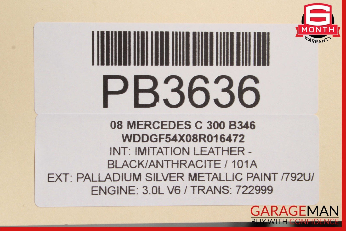 08-11 Mercedes W204 C300 Rear Left Driver Side Interior Door Panel Black OEM