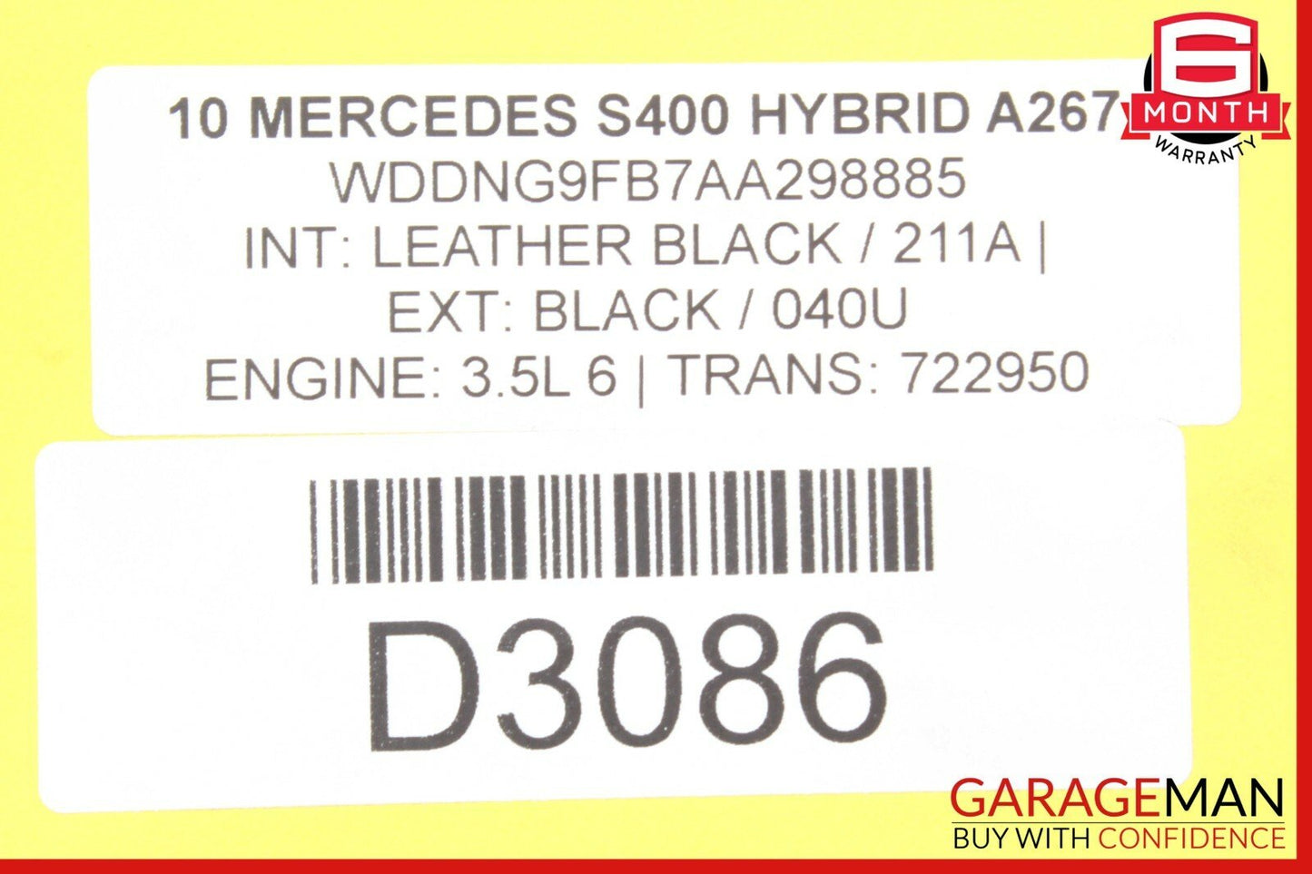 10-13 Mercedes W221 S400 Hybrid Vacuum Pump 2214300032 OEM