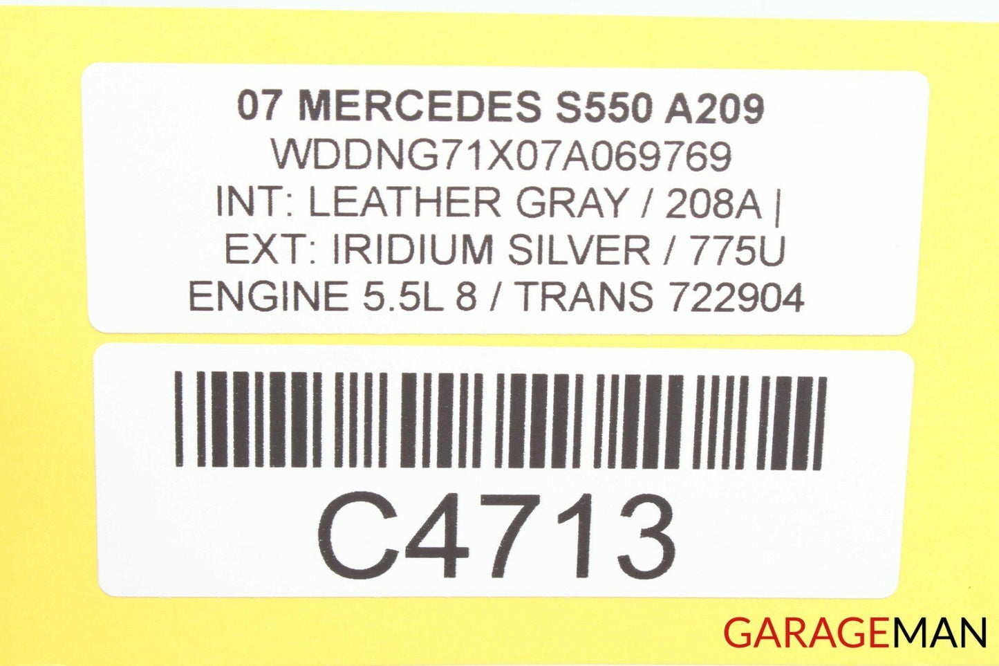 07-13 MERCEDES W221 S550 S63 AMG REAR WINDOW SUN SHADE SCREEN ROLLER BLIND GRAY
