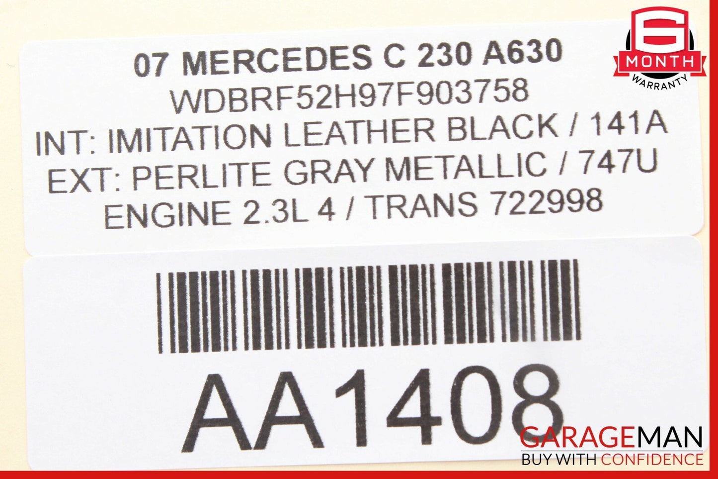 05-07 Mercedes W203 C230 C320 Front Right Exterior Door Handle Perlite Grey