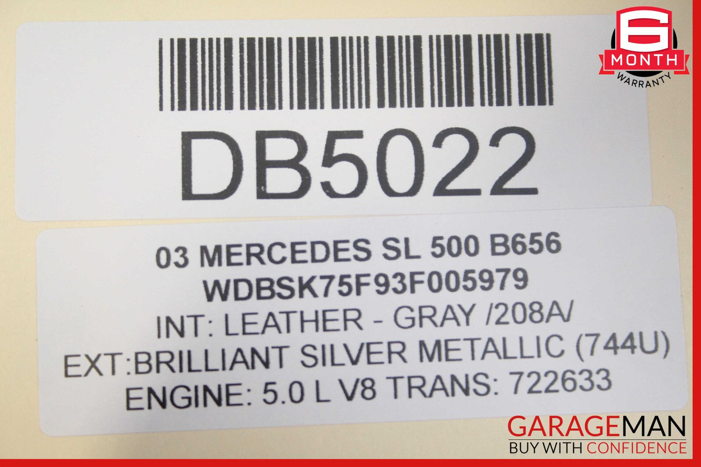 03-12 Mercedes R230 SL500 SL55 AMG Rear Back Windshield Glass Assembly OEM